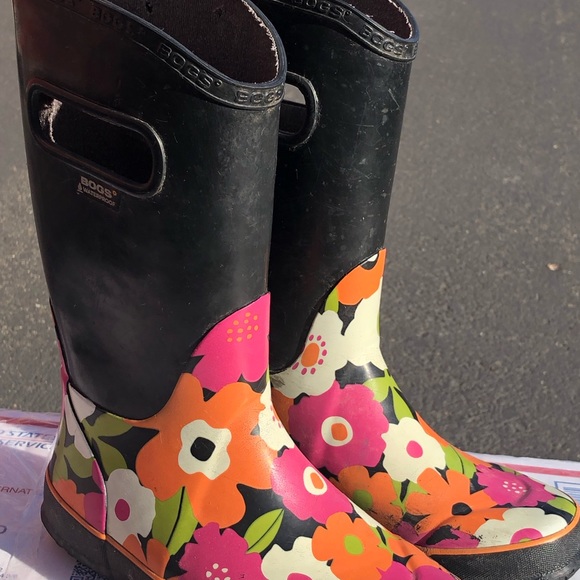 Bogs Harper Girl’s Spring Floral Waterproof Rain Boots Size 3 - Picture 5 of 12